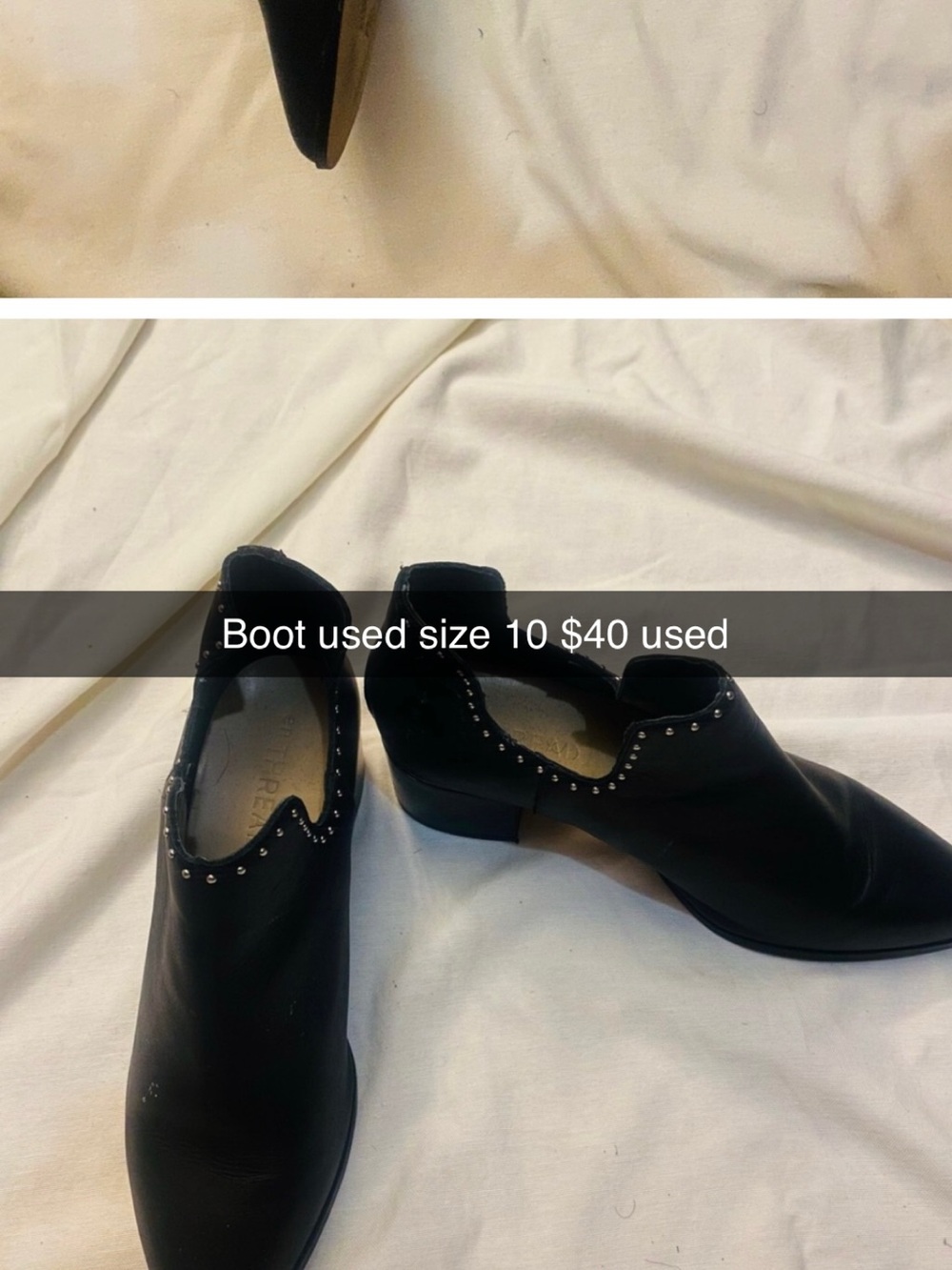 Women's Black Studded Chelsea Ankle Boots - Size 10